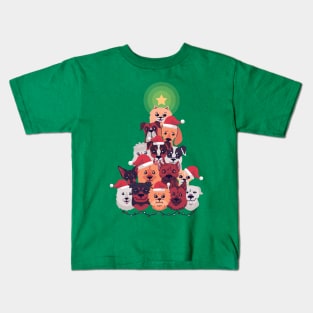 Dogs Christmas tree Kids T-Shirt